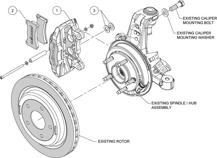 97-13 CORVETTE C5,C6 REAR DPC56 4 PISTON CALIPER & PAD SET,BLACK