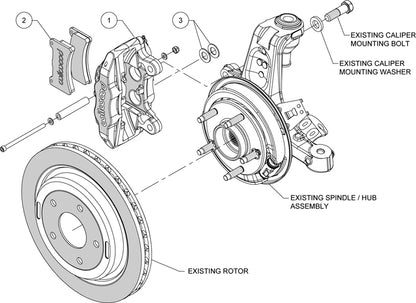 97-13 CORVETTE C5,C6 REAR DPC56 4 PISTON CALIPER & PAD SET,BLACK