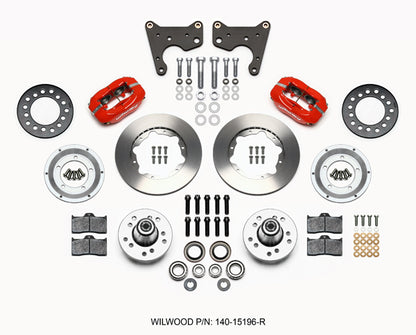 65-72 CDP C-BODY W/DRUMS FULL DISC BRAKE KIT,11" ROTORS,RED CALIPERS