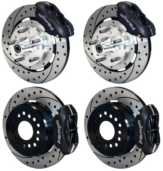 65-72 CDP C-BODY W/DRUMS FULL DISC BRAKE KIT,12" DRILLED ROTORS,BLACK