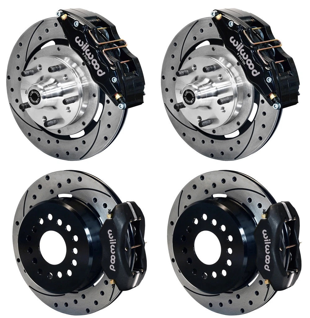 65-72 CDP C-BODY W/DRUMS FULL DISC BRAKE KIT,12" DRILLED,6/4 PISTON BLACK