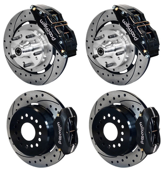 65-72 CDP C-BODY W/DRUMS FULL DISC BRAKE KIT,12" DRILLED,6/4 PISTON BLACK