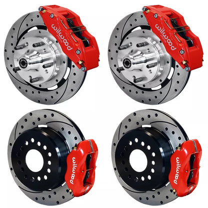 65-72 CDP C-BODY W/DRUMS FULL DISC BRAKE KIT,12" DRILLED,6/4 PISTON RED