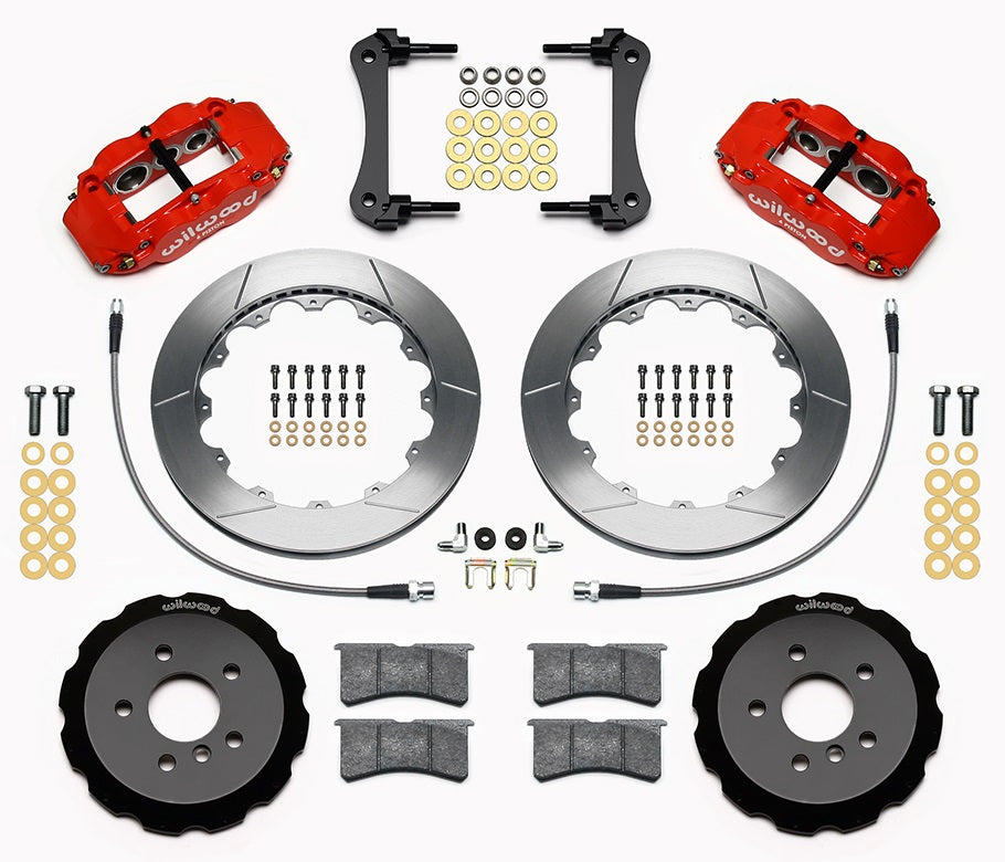 14-17 MINI COOPER FULL DISC BRAKE KIT,13/12" ROTORS,RED CALIPERS