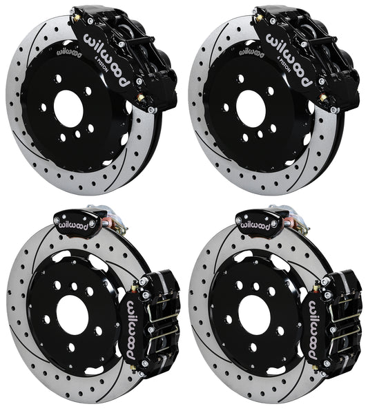 14-17 MINI COOPER FULL DISC BRAKE KIT,13/12" DRILLED ROTORS,BLACK CALIPERS