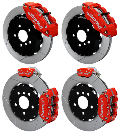 14-17 MINI COOPER FULL DISC BRAKE KIT,13/12" ROTORS,RED CALIPERS