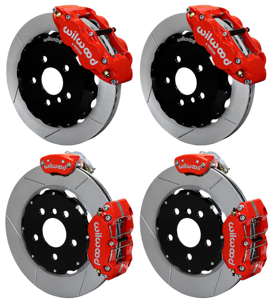 14-17 MINI COOPER FULL DISC BRAKE KIT,13/12" ROTORS,RED CALIPERS