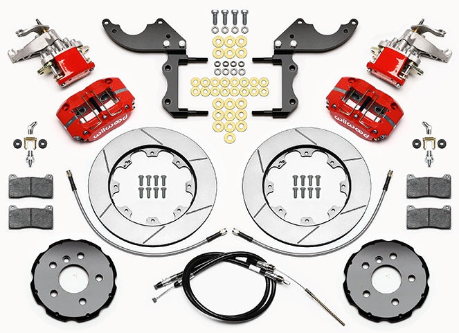 14-17 MINI COOPER FULL DISC BRAKE KIT,13/12" ROTORS,RED CALIPERS