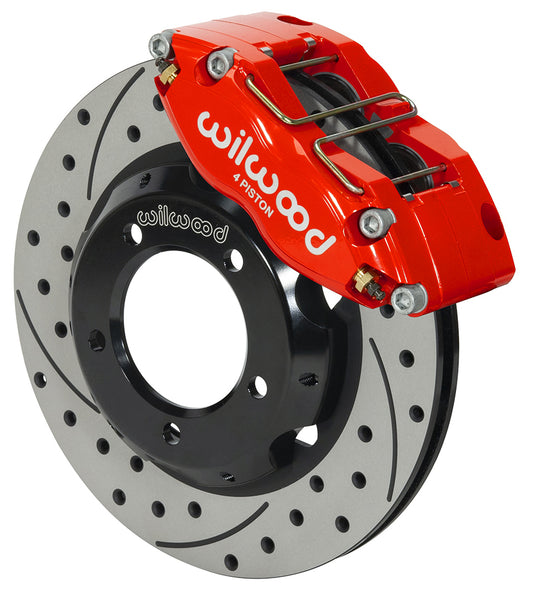 61-68 JAGUAR KIT,FRONT,11" DRILLED,RED,LINES