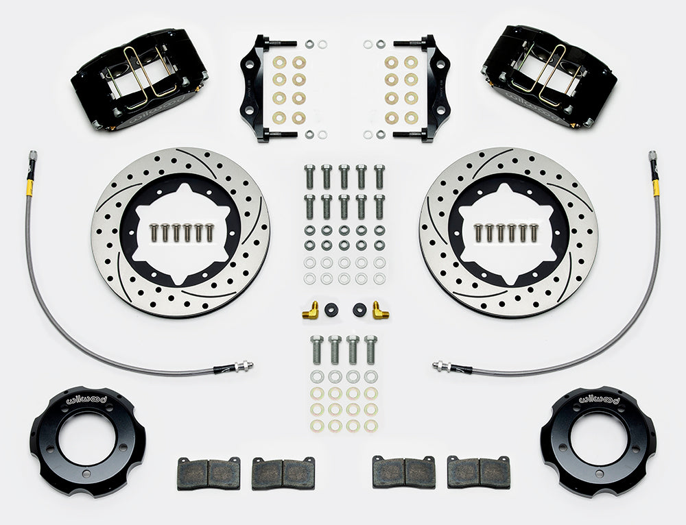 61-68 JAGUAR KIT,FRONT,11" DRILLED,BLACK,LINES