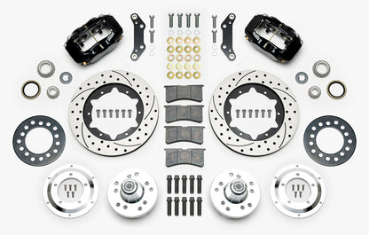 65-72 CDP A-BODY W/DISC SPINDLES FULL DISC BRAKE KIT,11" DRILLED ROTORS,BLACK