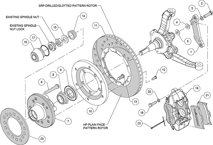 65-72 CDP A BODY,W/DISC SPINDLES,11" DRILLED ROTORS,RED CALIPERS