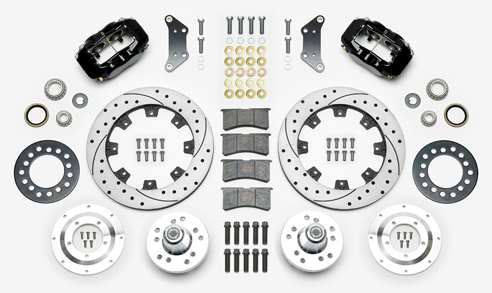 65-72 CDP A-BODY W/DISC SPINDLES FULL DISC BRAKE KIT,12" DRILLED ROTORS,BLACK
