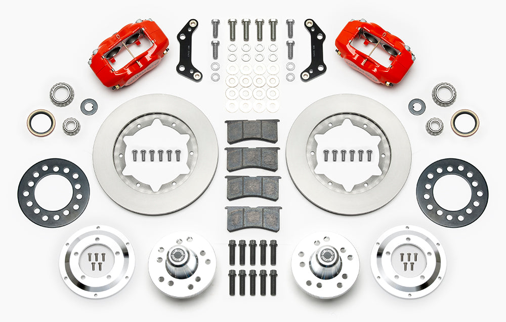 73-83 CDP W/DISC SPINDLES FULL DISC BRAKE KIT,11" ROTORS,RED CALIPERS