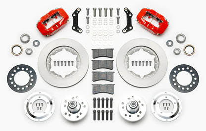 73-83 CDP W/DISC SPINDLES FULL DISC BRAKE KIT,11" ROTORS,RED CALIPERS