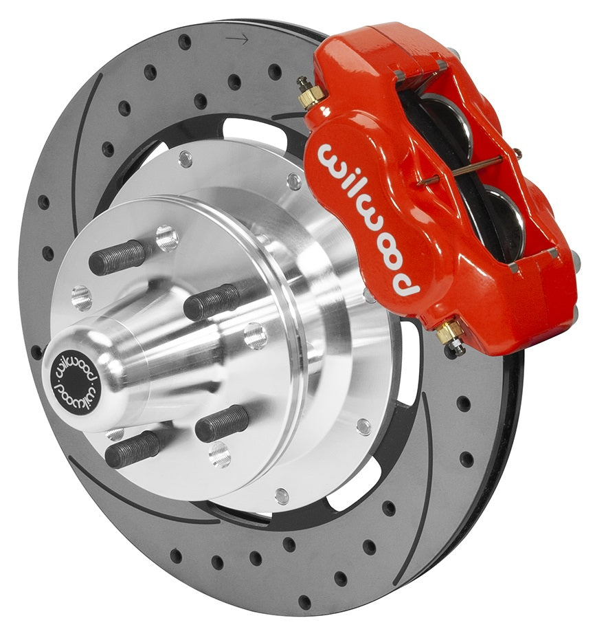 73-83 CDP A,B,E,F,J-BODY,W/DISC SPINDLES,12" DRILLED ROTORS,RED CALIPERS