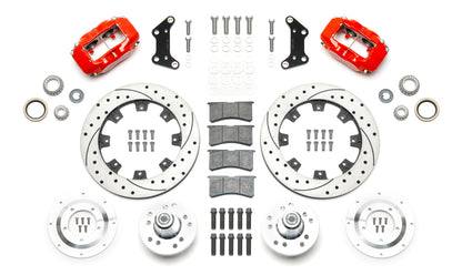 73-83 CDP A,B,E,F,J-BODY,W/DISC SPINDLES,12" DRILLED ROTORS,RED CALIPERS