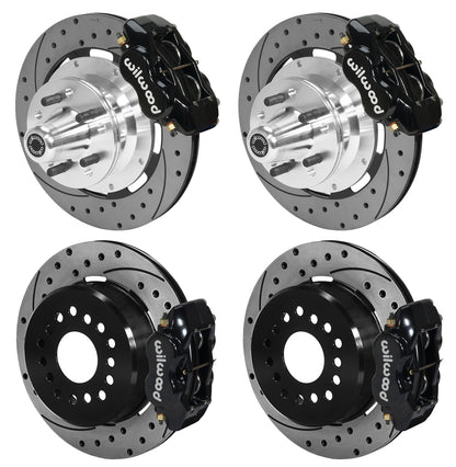 73-83 CDP W/DISC SPINDLES FULL DISC BRAKE KIT,12" DRILLED ROTORS,BLACK