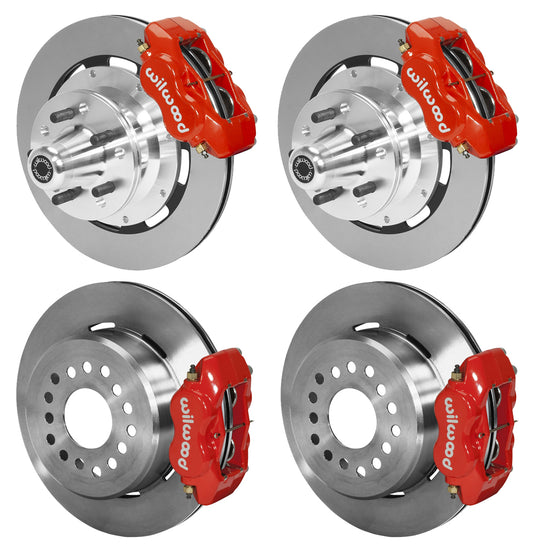 73-83 CDP W/DISC SPINDLES FULL DISC BRAKE KIT,12" ROTORS,RED CALIPERS