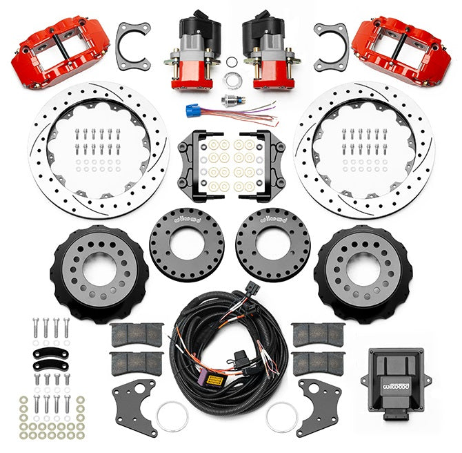 BIG FORD NEW KIT,2.50",EPB,13" DRILLED ROTORS,RED