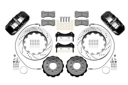 18-21 WRANGLER JL FULL DISC BRAKE KIT,14" DRILLED ROTORS,BLACK CALIPERS