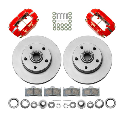 64-74 GM FRONT DISC BRAKE KIT FOR WILWOOD PRO SPINDLES,11" ROTORS,RED