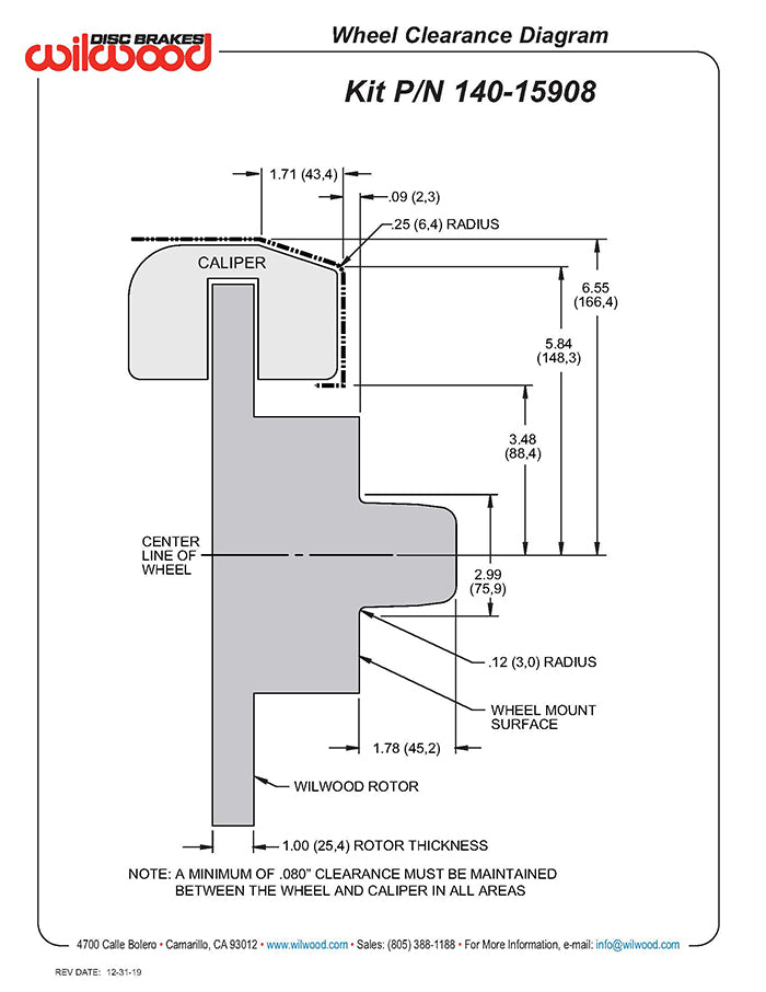 64-74 GM FRONT DISC BRAKE KIT FOR WILWOOD PRO SPINDLES,11" ROTORS,RED