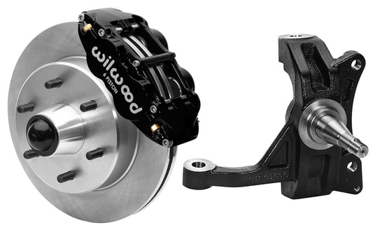 63-70 CHEVY C10 FRONT DISC BRAKE KIT & WIL IRON DROP SPINDLES,6-LUG 12" ROTORS,B