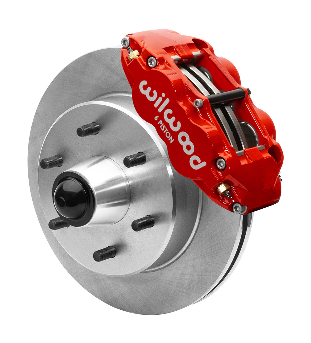 63-87 CHEVY C10 FRONT DISC BRAKE KIT FOR WIL IRON SPINDLES,6-LUG,12" ROTORS,RED
