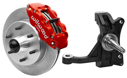 71-87 CHEVY C10 FRONT DISC BRAKE KIT & WIL IRON DROP SPINDLES,6-LUG 12" ROTORS,R