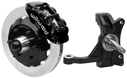 71-87 CHEVY C10 FRONT DISC BRAKE KIT & WIL IRON DROP SPINDLES,6-LUG 13" ROTORS,B