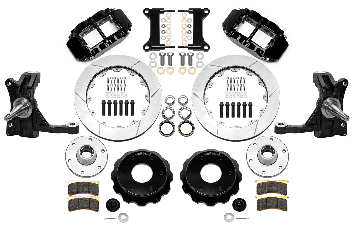 63-70 CHEVY C10 FRONT DISC BRAKE KIT & WIL IRON DROP SPINDLES,6-LUG 13" ROTORS,B