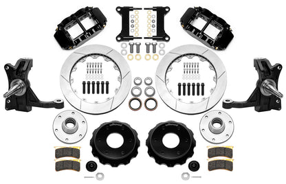 63-70 CHEVY C10 FRONT DISC BRAKE KIT & WIL IRON DROP SPINDLES,6-LUG 13" ROTORS,B
