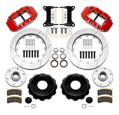 63-87 CHEVY C10 FRONT DISC BRAKE KIT FOR WIL IRON SPINDLES,6-LUG,13" ROTORS,RED