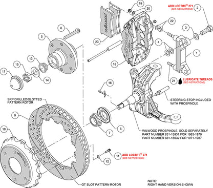 63-70 CHEVY C10 FRONT DISC BRAKE KIT & WIL IRON DROP SPINDLES,6-LUG 13" DRILL,RD