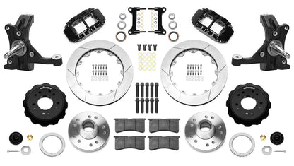 88-99 CHEVY C1500 FULL DISC BRAKE KIT & WILWOOD DROP SPINDLES,13" ROTORS,BLACK