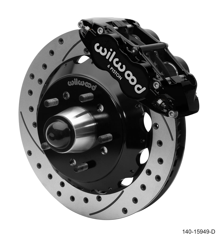 88-99 CHEVY C1500 FRONT DISC BRAKE KIT FOR WILWOOD DROP SPINDLES,13" DRILLED,BLK