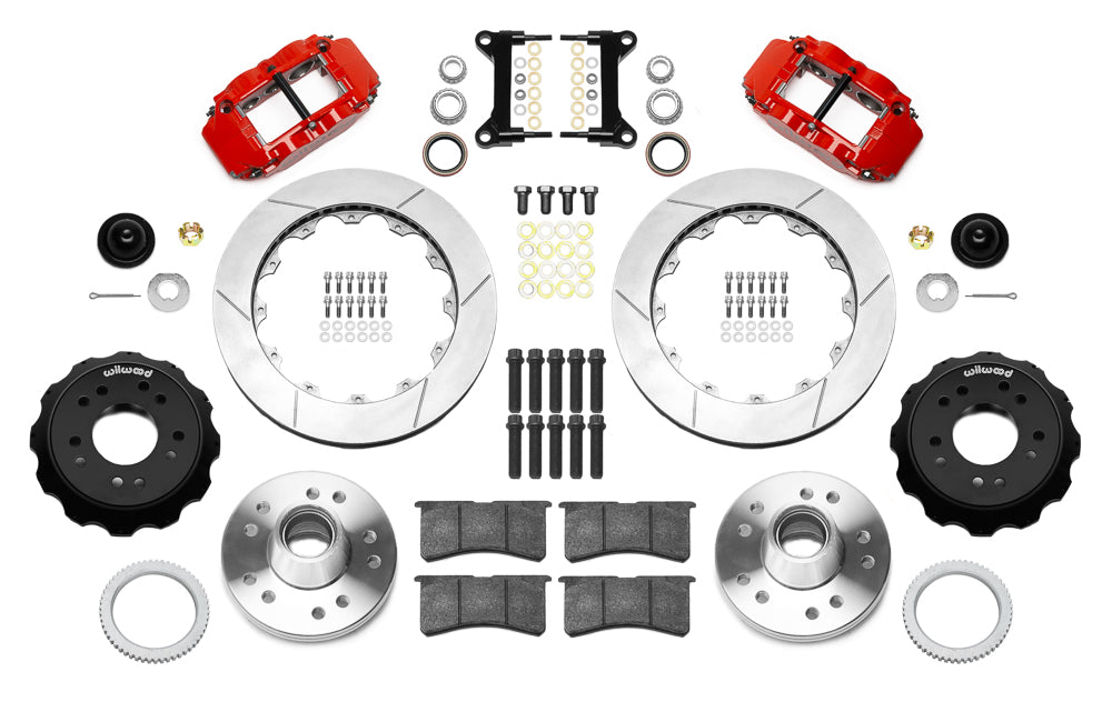 88-99 CHEVY C1500 FRONT DISC BRAKE KIT FOR WILWOOD DROP SPINDLES,13" ROTORS,RED