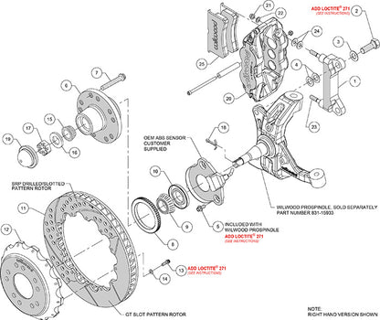 88-99 CHEVY C1500 FRONT DISC BRAKE KIT FOR WILWOOD DROP SPINDLES,13" ROTORS,RED