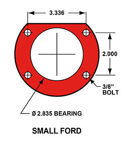 SMALL FORD KIT,2.50",ELECTRIC PB,13" ROTORS,RED CALIPERS