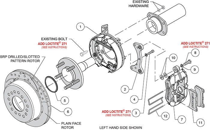 EXPLORER 8.8,REAR,DISC/DRUM,INTEGRAL,FDLI,11" ROTORS,RED CALIPERS