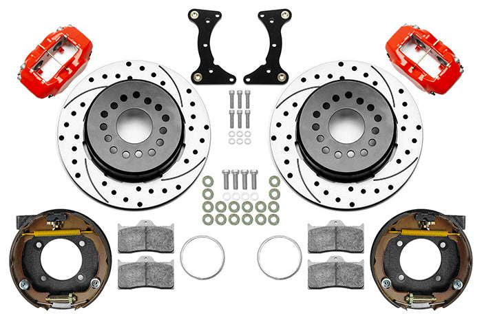 EXPLORER 8.8,REAR,DISC/DRUM,INTEGRAL,FDLI,12.19" DRILLED ROTORS,RED