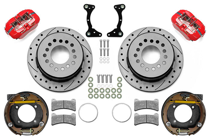 S10 7-5/8 KIT,REAR,DISC/DRUM,INTEGRAL,FDPLP,11" DRILLED ROTORS,RED CALIPERS