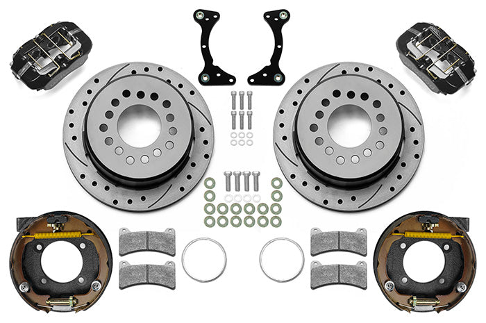 S10 7-5/8 KIT,REAR,DISC/DRUM,INTEGRAL,FDPLP,11" DRILLED ROTORS,BLACK CALIPERS