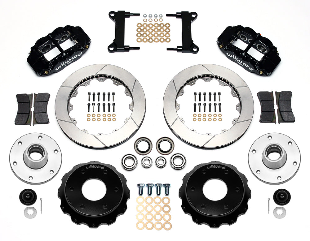 63-87 CHEVY C10 FRONT DISC BRAKE KIT FOR RIDETECH,CPP SPINDLES,6-LUG,13",BLACK