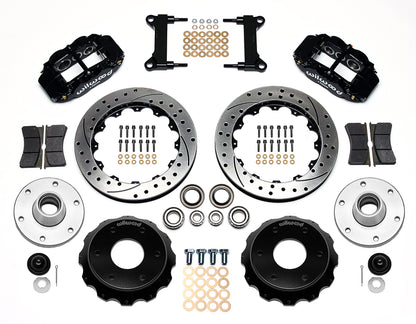 63-87 CHEVY C10 FRONT DISC BRAKE KIT FOR RIDETECH,CPP SPINDLES,6-LUG,13" DRL,BLK