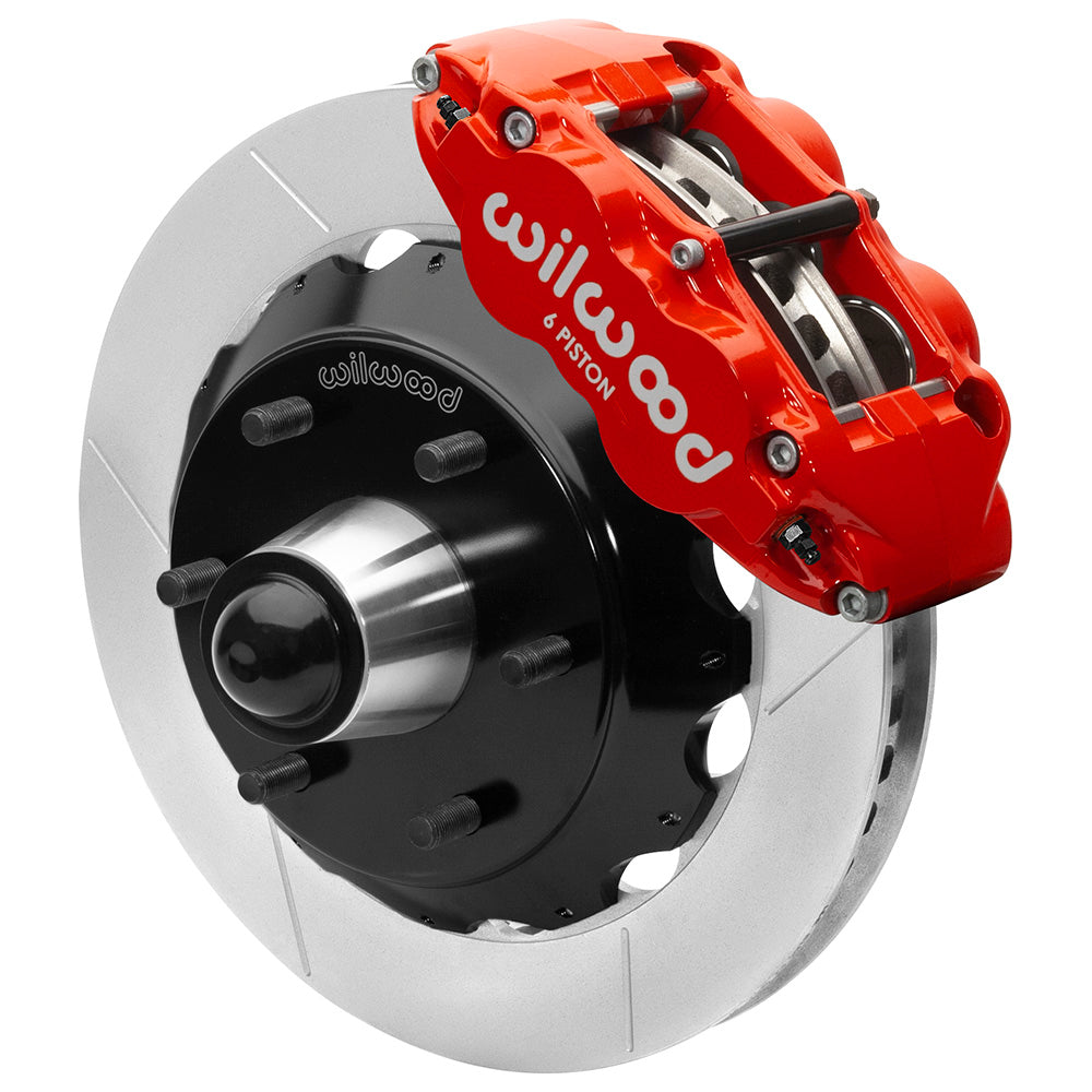 63-87 CHEVY C10 FRONT DISC BRAKE KIT FOR RIDETECH,CPP SPINDLES,6-LUG,13",RED