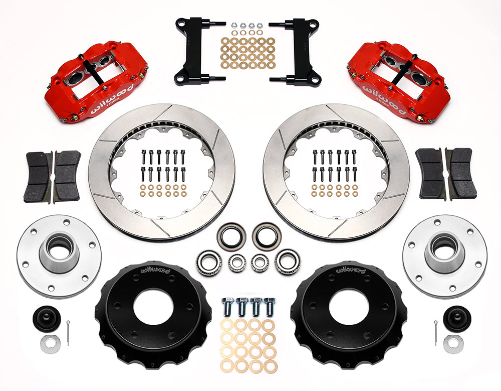 63-87 CHEVY C10 FRONT DISC BRAKE KIT FOR RIDETECH,CPP SPINDLES,6-LUG,13",RED