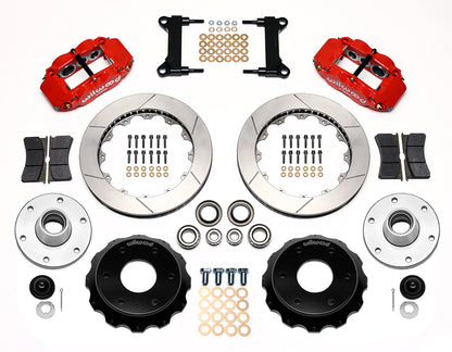 63-87 CHEVY C10 FRONT DISC BRAKE KIT FOR RIDETECH,CPP SPINDLES,6-LUG,13",RED
