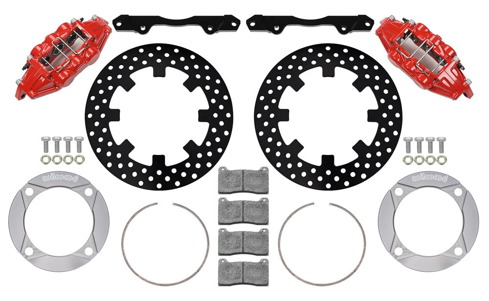 14-23 POLARIS RZR-XP1000,UTV,FRONT BRAKE KIT,11.25" DRILLED ROTORS,RED CALIPERS